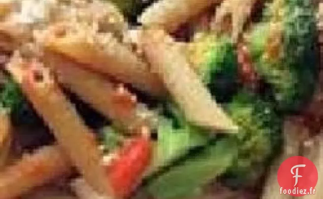 Penne à la Sauce au Poivron Rouge et Brocoli