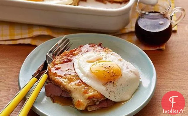 Croque Madame Casserole de Pain Grillé Français