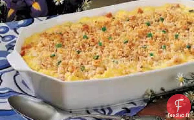 Casserole d'Œufs Brouillés avec Sauce au Fromage