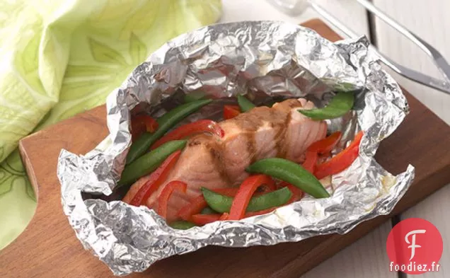 Saumon grillé en Papillote