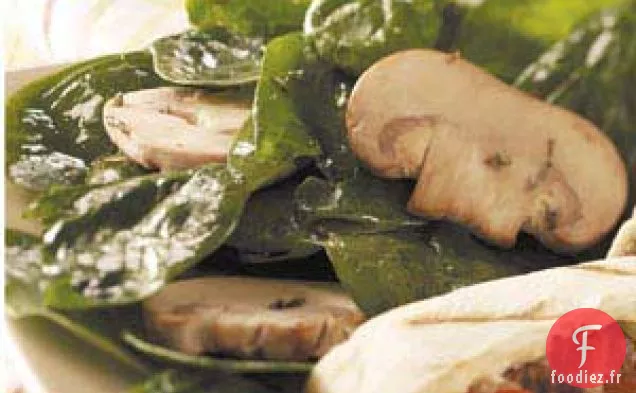 Salade de Champignons Épicés aux Épinards