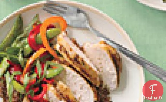 Poulet à la Citronnelle Grillé au Quinoa Rouge et Légumes