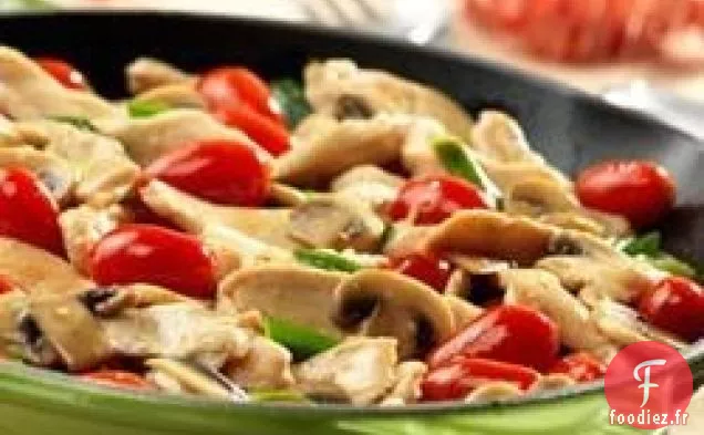 Poulet aux Tomates Raisins et Champignons