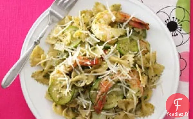 Pesto de Courgettes aux Crevettes et Farfalle