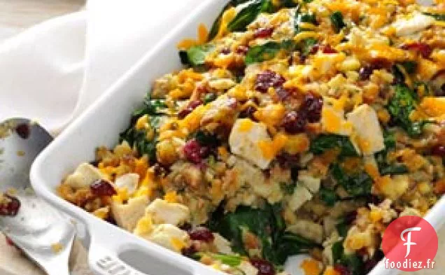 Casserole de Farce à la Dinde et aux Épinards