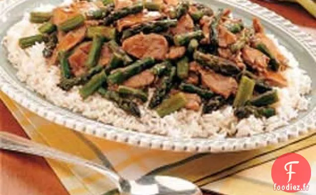 Porc au Gingembre et Asperges