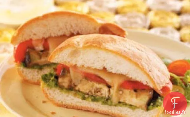 Sandwichs aux Légumes Grillés au Pesto de Coriandre