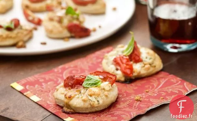 Pizzette au Gorgonzola, Tomate et Basilic