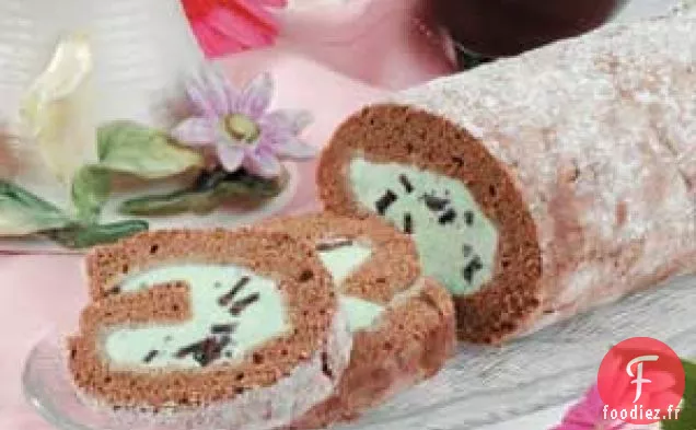Rouleau de Crème Glacée à la Menthe