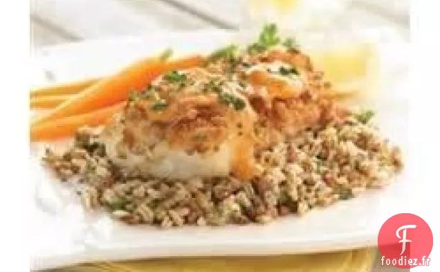 Morue en Croûte de Bretzel avec Sauce Dijonnaise aux Abricots