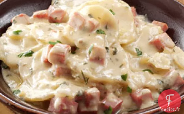 Jambon Crémeux aux Champignons et Pommes de Terre