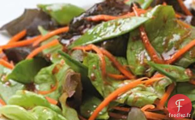 Salade De Pois Mange-Tout Et Carottes Avec Vinaigrette Miso-tamari