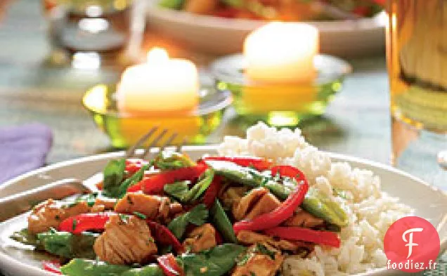 Riz À La Noix De Coco Au Poulet Et Pois Mange-Tout