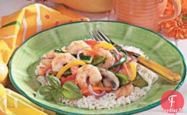 Sauté de Crevettes et Légumes