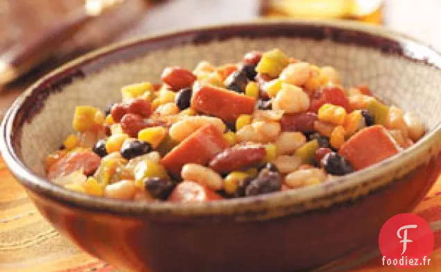 Haricots Épicés avec Saucisse de Dinde