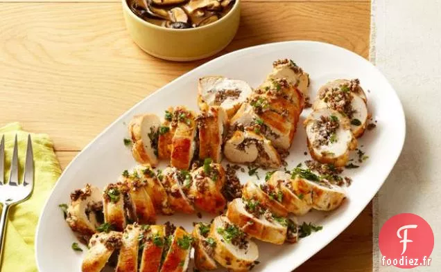 Poitrines de Poulet au Fromage de Chèvre et aux Champignons