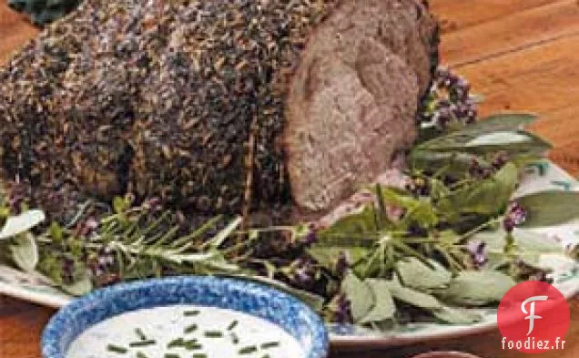Rôti de Bœuf aux Herbes avec Sauce au Raifort