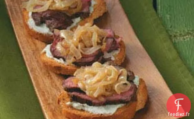 Bouchées de Steak au Fromage Bleu et à l'Oignon