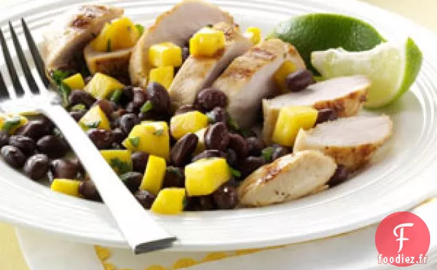 Poulet Grillé avec Salsa aux Haricots Noirs