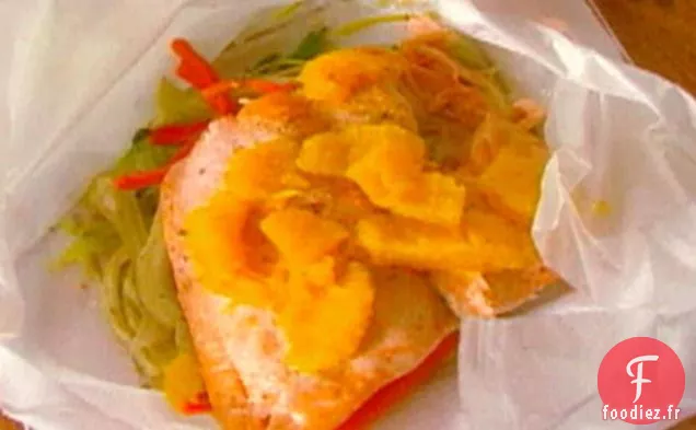 Filet de Saumon en Papillote à la Julienne de Légumes