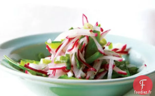Salade De Pois Mange-Tout, Oignons Verts Et Radis