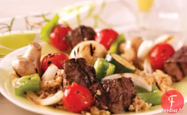 Brochettes de Steak et Légumes