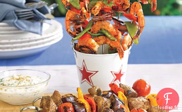 Brochettes de Crevettes Glacées au Soja