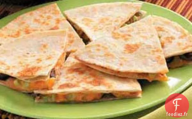 Quesadillas aux Haricots Cheddar