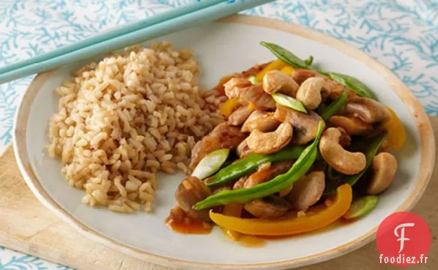 Sauté de Porc, Pois des Neiges et Champignons