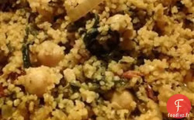 Couscous au Curry avec Épinards et Pois Chiches