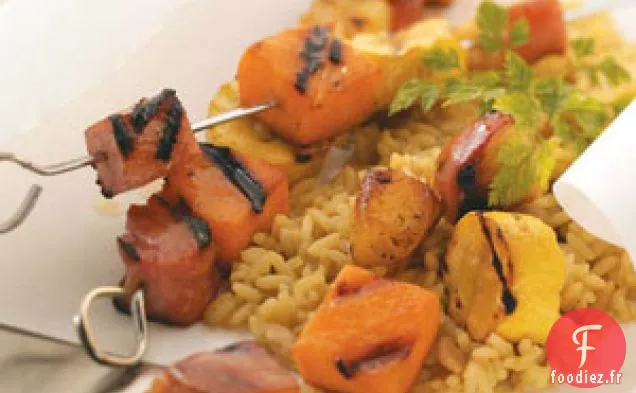 Brochettes de Jambon et Patates Douces