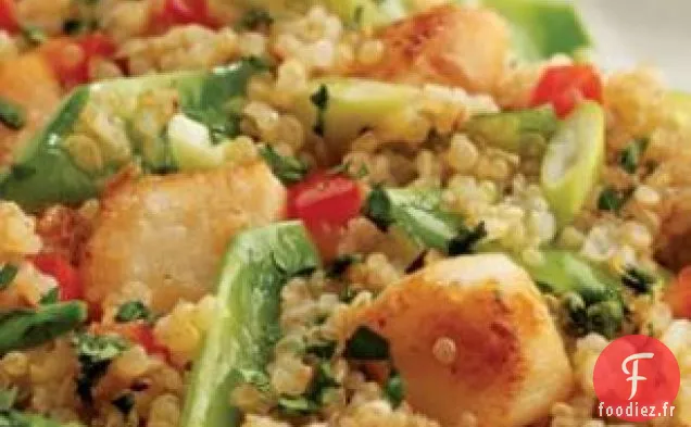 Salade De Quinoa Grillée Aux Pétoncles Et Pois Mange-Tout