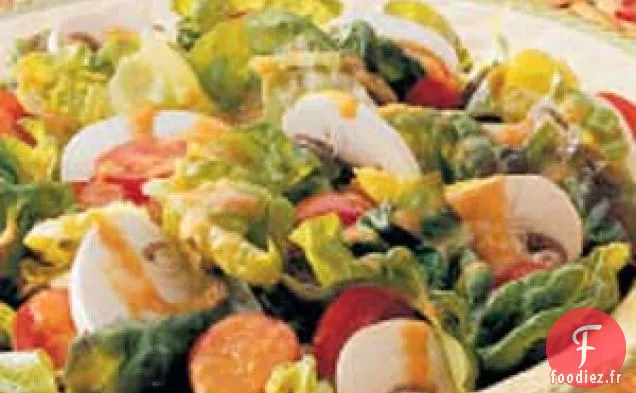 Salade avec Vinaigrette Tomate-Poivron Vert
