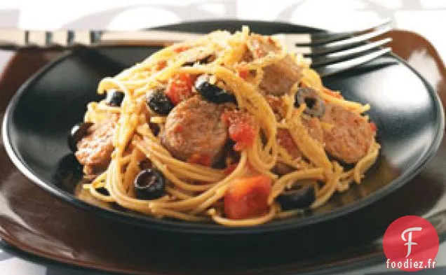 Mélange Simple de Pâtes à La Saucisse