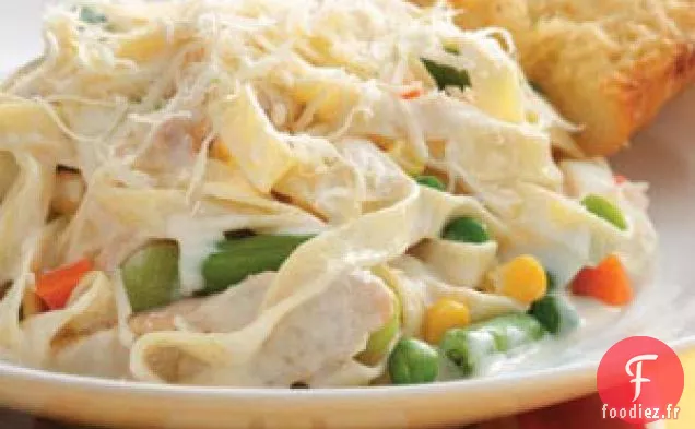 Fettuccine de Poulet Alfredo aux Légumes