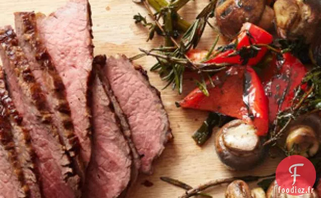 Steak à Trois Pointes Aux Champignons et Poivrons