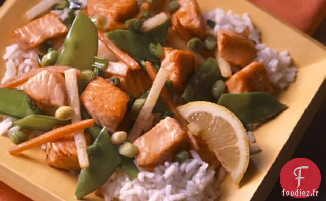 Sautés de saumon et Légumes