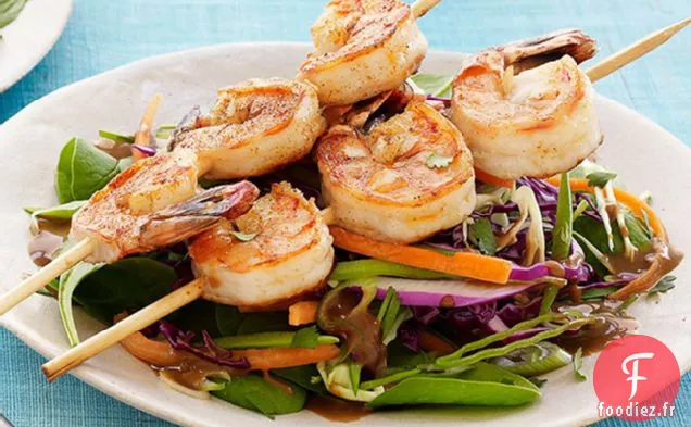 Salade de Sésame Asiatique aux Crevettes Noircies