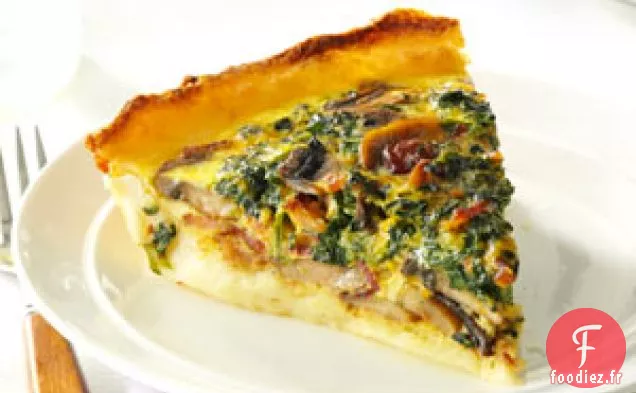 Quiche aux Épinards avec Croûte de Pommes de Terre