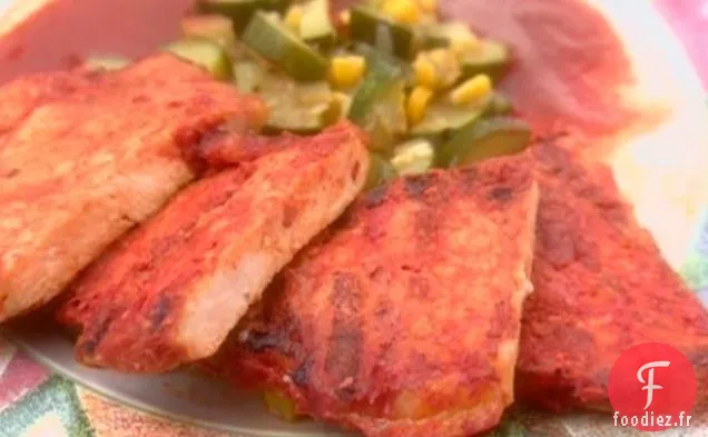 Escalopes de Porc au Chili Rouge, Cervantes Style: Chuletas de Serdo en Chili Rojo, Estillo Cervantes