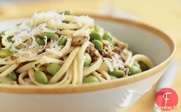 Linguine au Soja et Saucisse