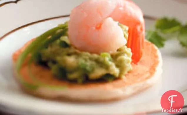 Galettes de Maïs aux Crevettes et Guacamole