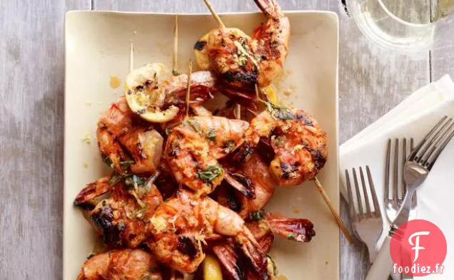 Brochettes de Crevettes Épicées au Citron