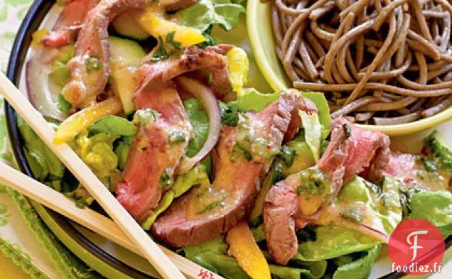 Salade de Boeuf au Gingembre et Vinaigrette au Miso