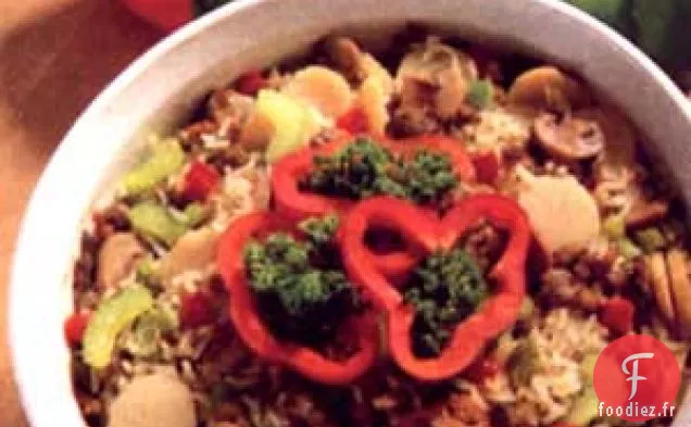 Plat d'Accompagnement de Casserole de Saucisses et de Riz