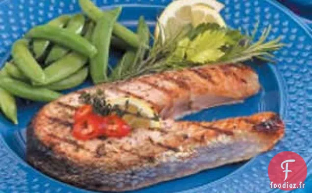 Steaks de Saumon Grillés au Citron et aux Herbes