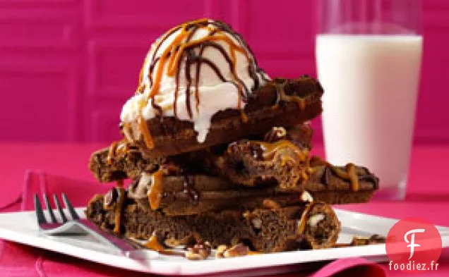 Sundaes aux Gaufres au Brownie au Chocolat