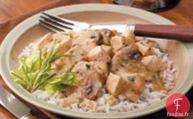 Poulet à la Crème et Champignons