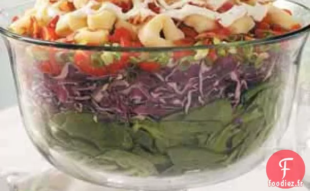 Salade de Tortellinis-Épinards en couches