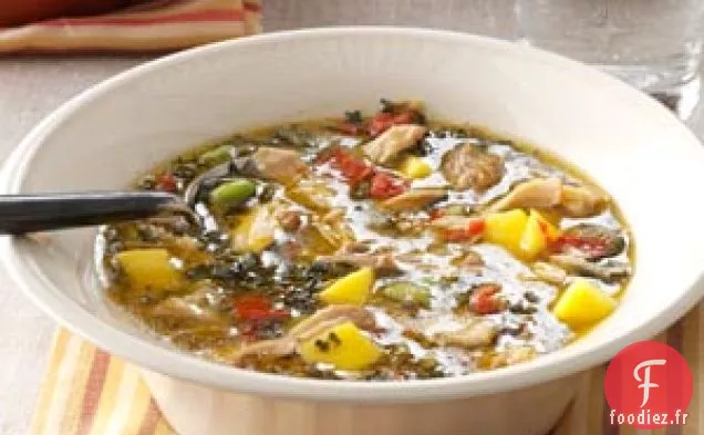 Soupe de Poulet à la Mangue et à la Noix de Coco